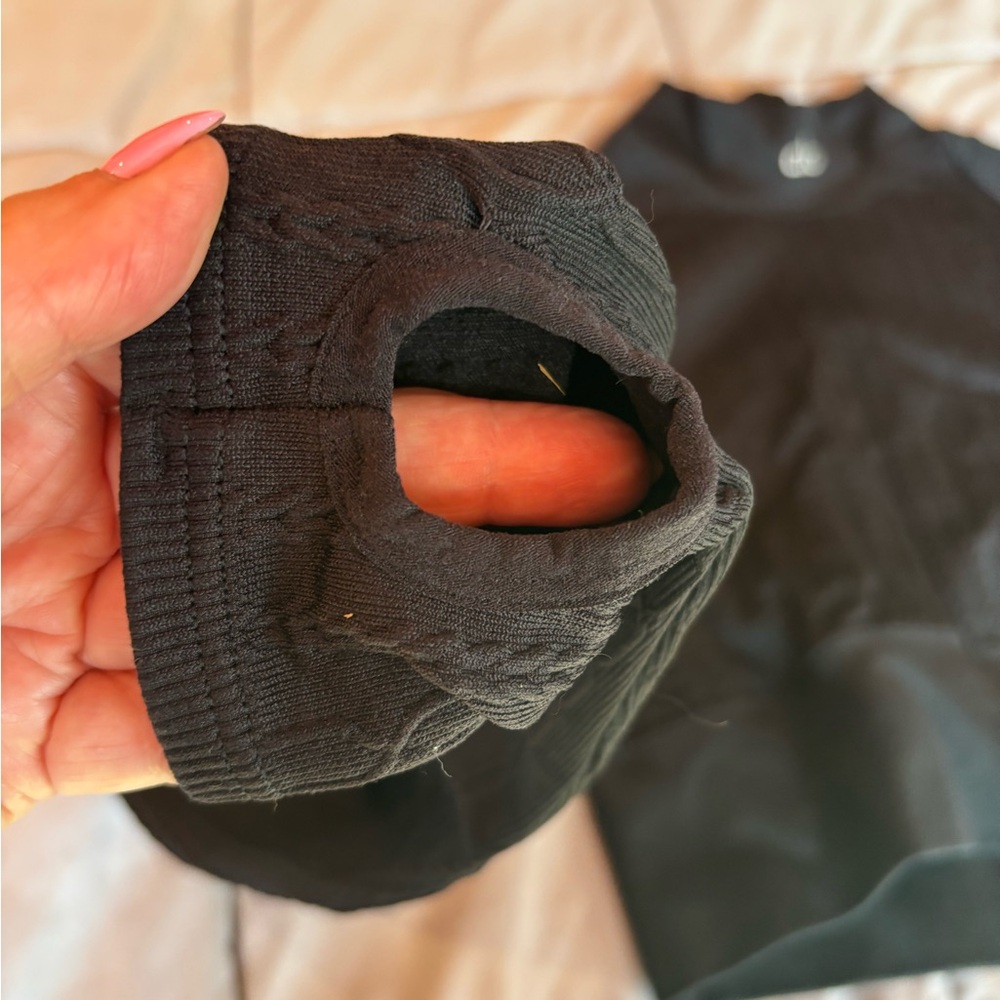 ALO Yoga Brown Cable-Knit Turtleneck Top - Picture 5 of 6